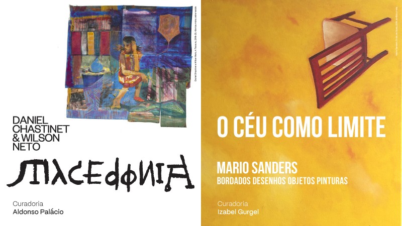 A mostra da dupla de artistas Daniel Chastinet e Wilson Neto e a individual de Mario Sanders entram em cartaz nas galerias do térreo (Imagem: cartazes das exposições)