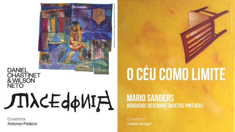 A mostra da dupla de artistas Daniel Chastinet e Wilson Neto e a individual de Mario Sanders entram em cartaz nas galerias do térreo (Imagem: cartazes das exposições)