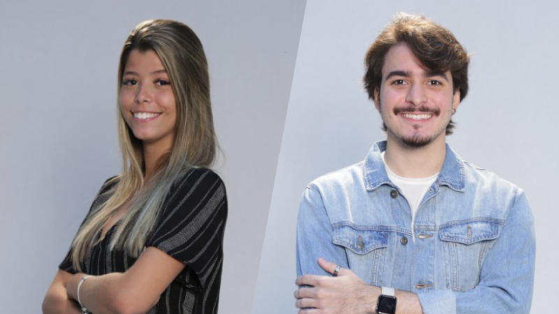 Unifor Notícias é apresentado pelos estudantes de jornalismo Giovanna Borges e Caio Levi (Foto: Divulgação)