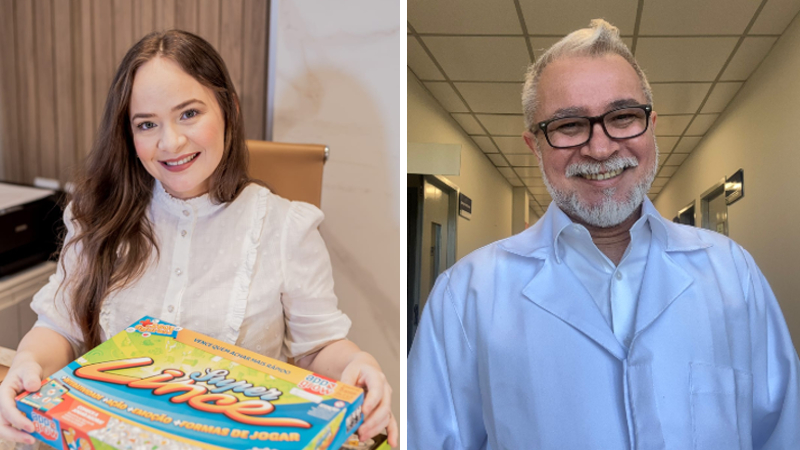 Jéssica Barbalho é fonoaudióloga infantil, especialista em fala e linguagem, enquanto Charleston Palmeira é fonoaudiólogo especialista em fluência (Foto: Divulgação)