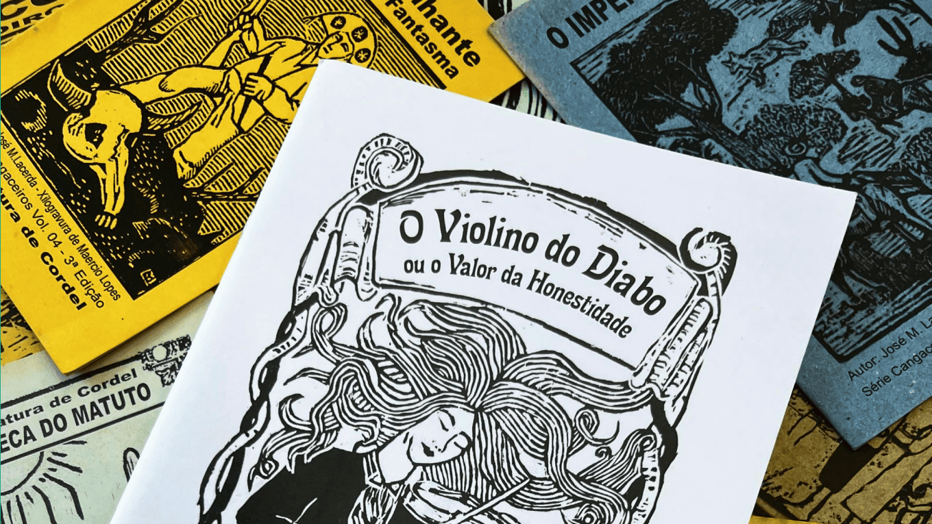 vários panfletos de cordéis reunidos