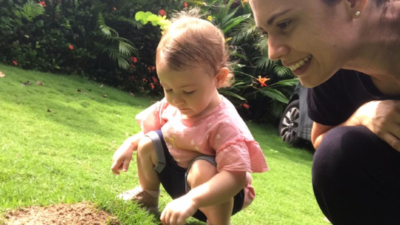 Professora Rafaela Ponte Lisboa e sua filha Maria Victória, de um ano e cinco meses (Foto: Arquivo pessoal)