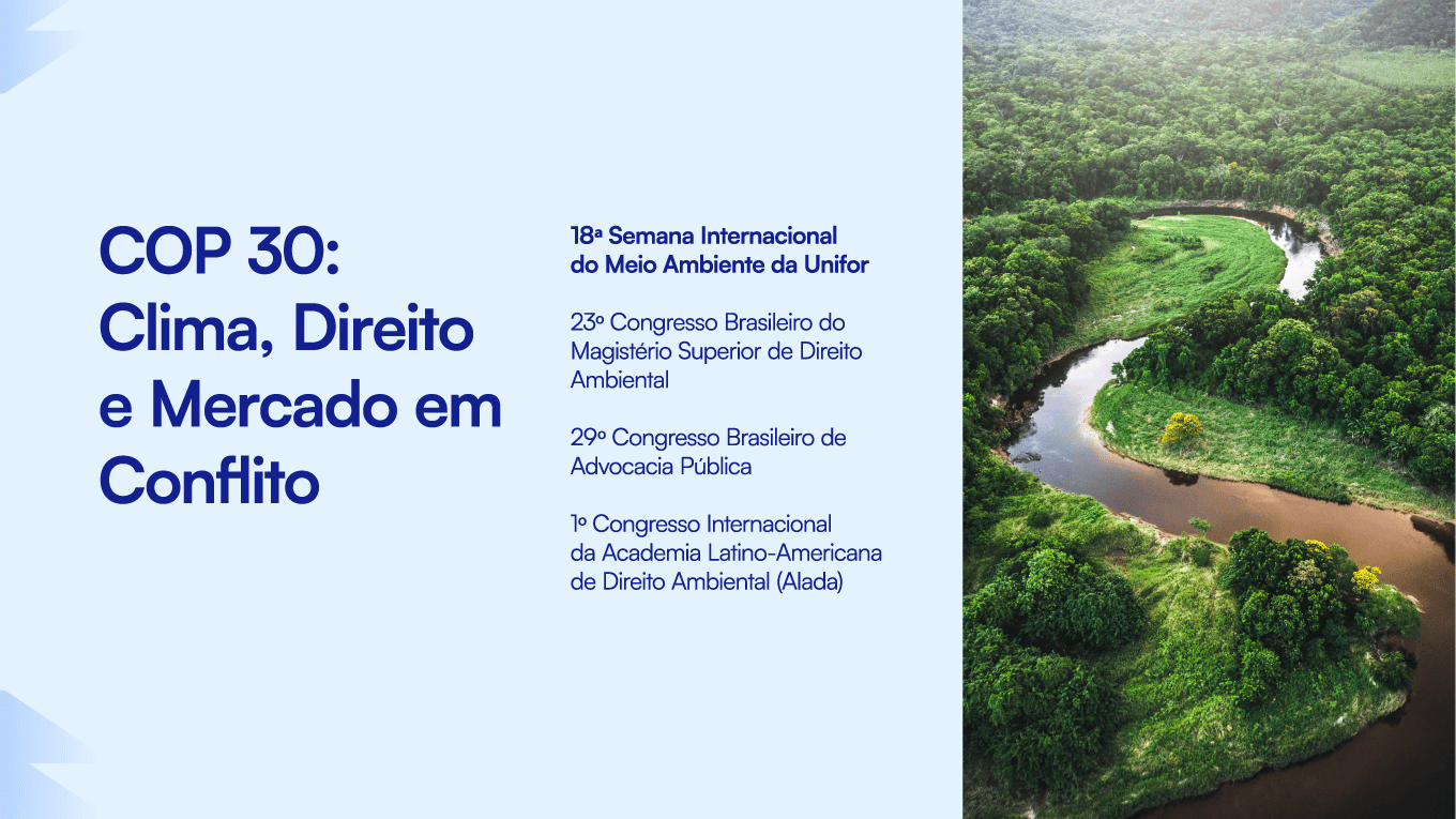 Logotipos da Semana do Meio Ambiente e da Unifor sobre um fundo azul