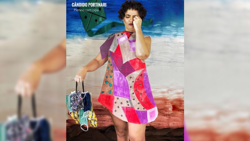 Cristiane Aragão, aluna do curso de Psicologia da Unifor, venceu o desafio com a recriação da obra “Menino com Pipa”, de Candido Portinari.