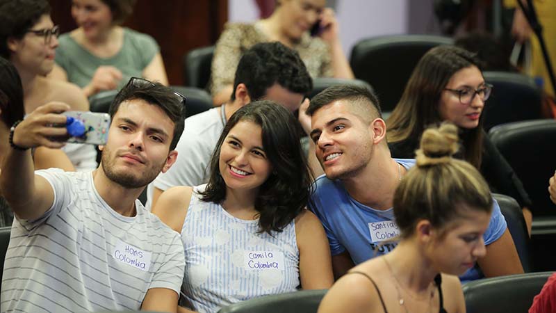 Evento de recepção aos alunos estrangeiros realizado antes da pandemia. (Foto: Ares Soares)