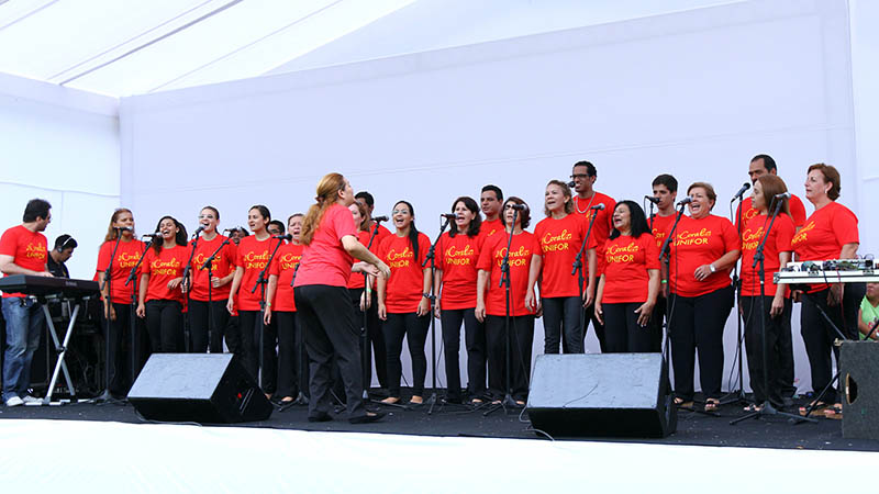 Os componentes interpretam peças musicais no estilo a capella, cantam em vários tons e ritmos e levam alegria e encanto a muitas pessoas (Foto: Ares Soares)