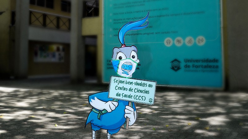 A Universidade de Fortaleza preparou todo o campus para receber os estudantes na retomada das atividades práticas em segurança. (Foto: Acervo pessoal)
