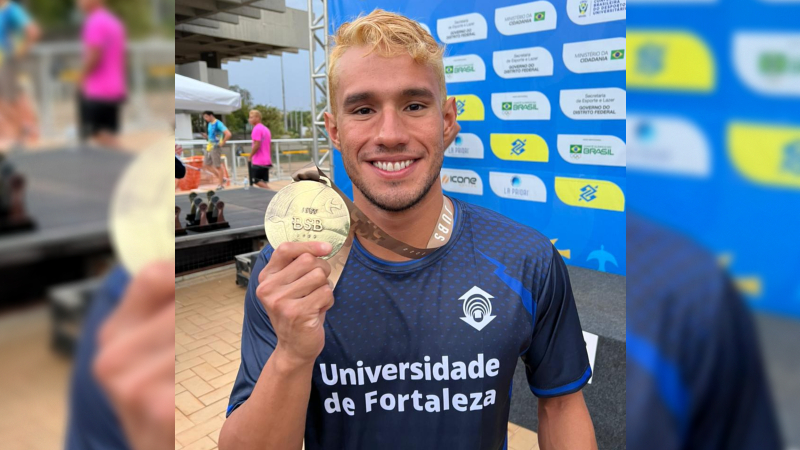 Luiz Altamir, 1º lugar em Natação nas modalidades 800m e 400m livres,  e 200m e 100m borboleta
