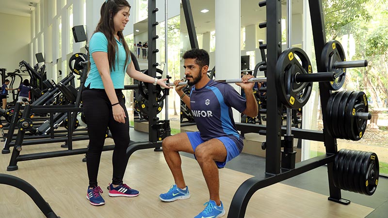 O desafio acontece na sala de musculação da Academia Unifor (Foto: Ares Soares)