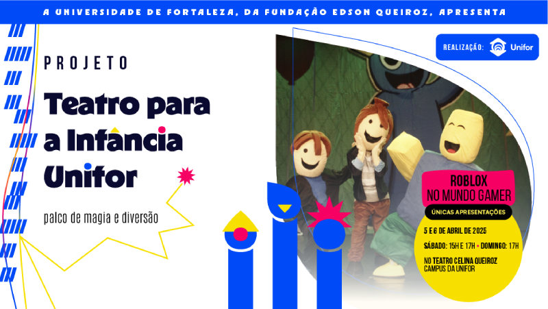 O espetáculo “Roblox no Mundo Gamer” leva para o palco os personagens mais amados do mundo gamer (Imagem: Divulgação)
