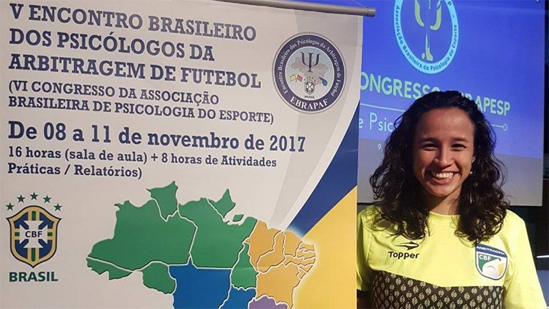 A psicóloga da Federação Cearense de Futebol e presidente da comissão do II Encontro Norte Nordeste de Psicologia do Esporte, Tássia Ramos (Foto: Reprodução)