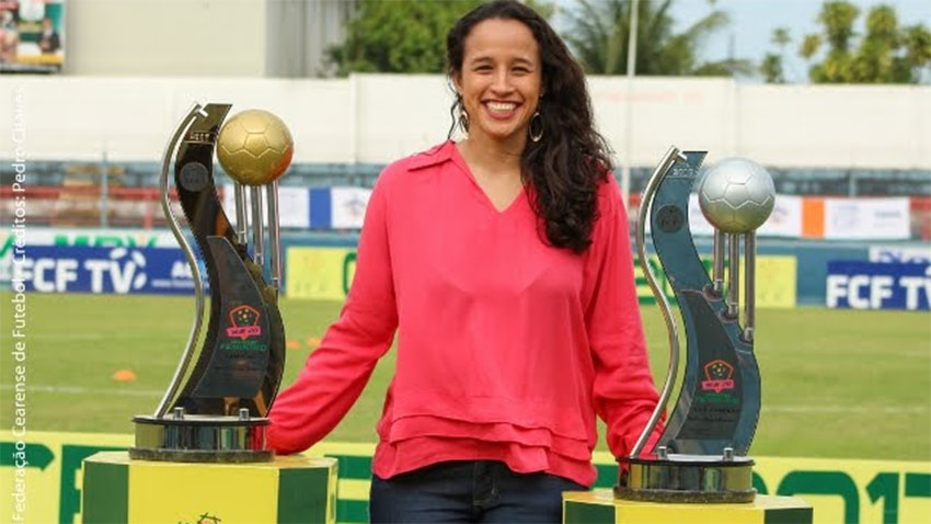 Tássia Ramos é psicóloga da Federação Cearense de Futebol (Foto: Pedro Chaves/FCF)