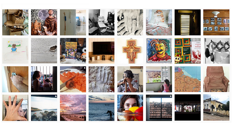 Mosaico com algumas das imagens produzidas pelos alunos participantes do projeto 