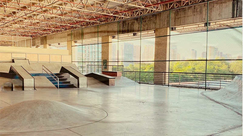 Complexo Cactus Sport Park, localizado no Shopping Iguatemi, onde acontece a Etapa Radical, com modalidades de skate, vôlei de praia e beach tênis (Foto: divulgação)