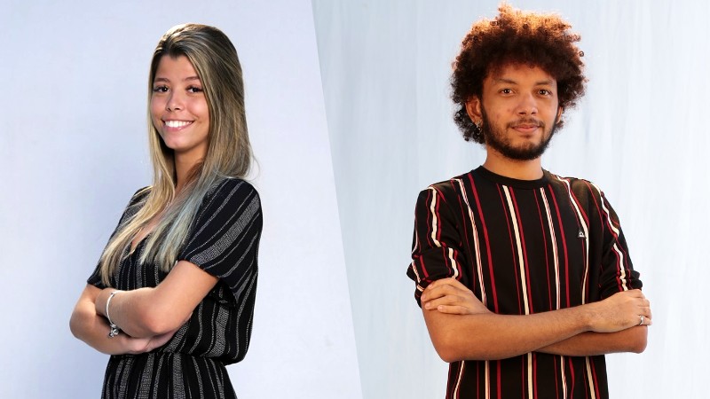 Os alunos Giovanna Borges e Davinilton Aguiar apresentam o Unifor Notícias desta sexta-feira ao vivo, às 17h30. (Foto: Divulgação)