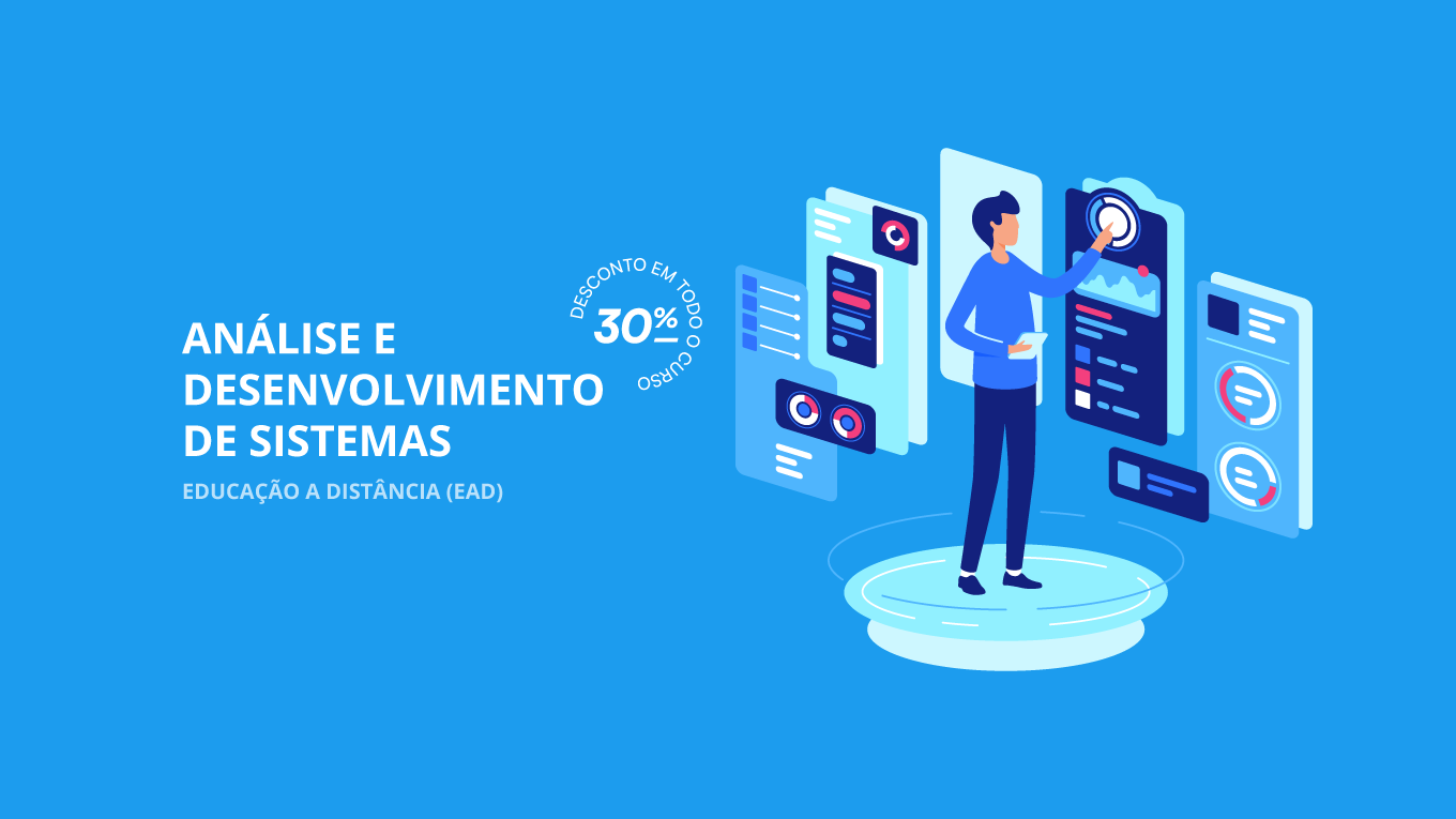 Ilustração com fundo azul