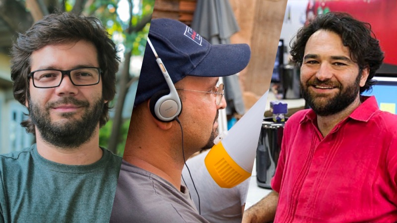 Os professores e roteiristas Daniel Tavares, Glauber Filho e Marcelo Müller coordenam o Programa de Roteiro do curso de Cinema e Audiovisual da Unifor.