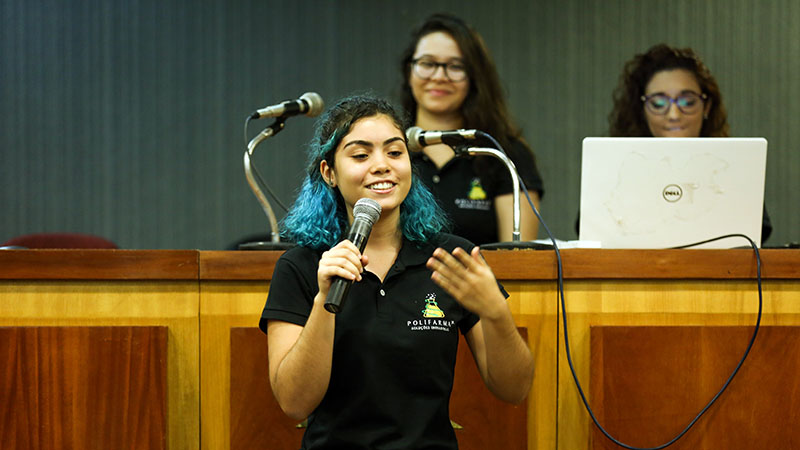 A Polifarma Jr foi fundada no segundo semestre de 2018, tendo como missão desenvolver empreendedores competentes e visando inovar soluções farmacêuticas (Foto: Ares Soares)