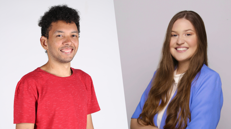 Davinilton Aguiar e Isabel Prado, estudantes de Jornalismo da Unifor, apresentam o Unifor Notícias nesta sexta-feira, a partir das 17h30 (Foto: Divulgação)