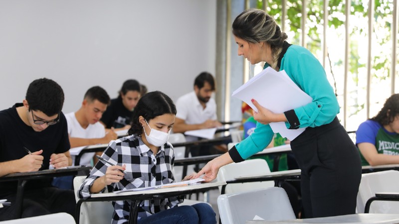 A Unifor realizou seu primeiro vestibular presencial após dois anos de pandemia. (Foto: Ares Soares)