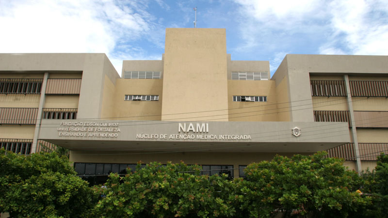 Fachada do Nami, espaço de prática dos alunos dos cursos de Saúde da Universidade de Fortaleza (Foto: Unifor)