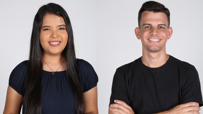 Misaelly Silva e Davi Frota estudantes de Jornalismo da Unifor, apresentam programa especial dos 50 anos Unifor nesta quinta-feira, às 17h30 (Foto: Ermesson Ferreira/Divulgação)