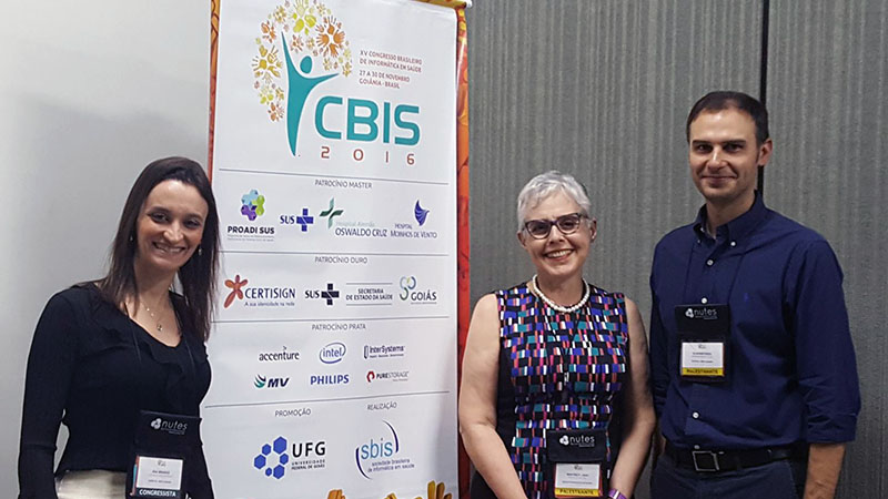 Ana Marta Branco, Beatriz de Faria Leão e Vladimir Ribeiro Pinto Pizzo, palestrantes confirmados no CBIS 2018, durante a última edição do evento, realizado em Goiânia (Foto: Divulgação)