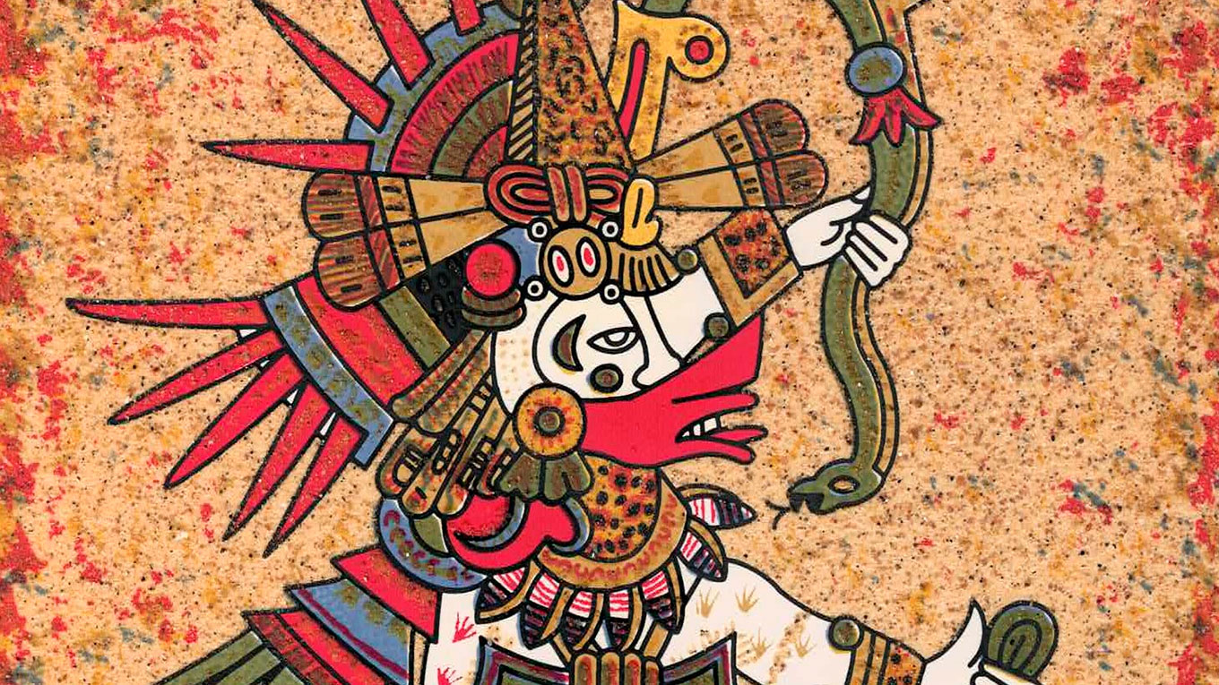 A imagem mostra um Quetzalcoatl