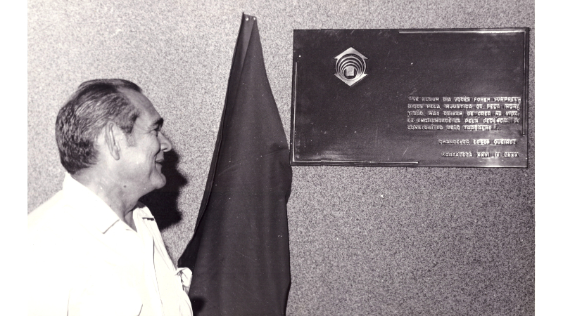Em 21 de março de 1973, o industrial Edson Queiroz (1925-1982) inaugurou a Unifor, no bairro que hoje leva seu nome (Foto: Acervo da Universidade de Fortaleza)